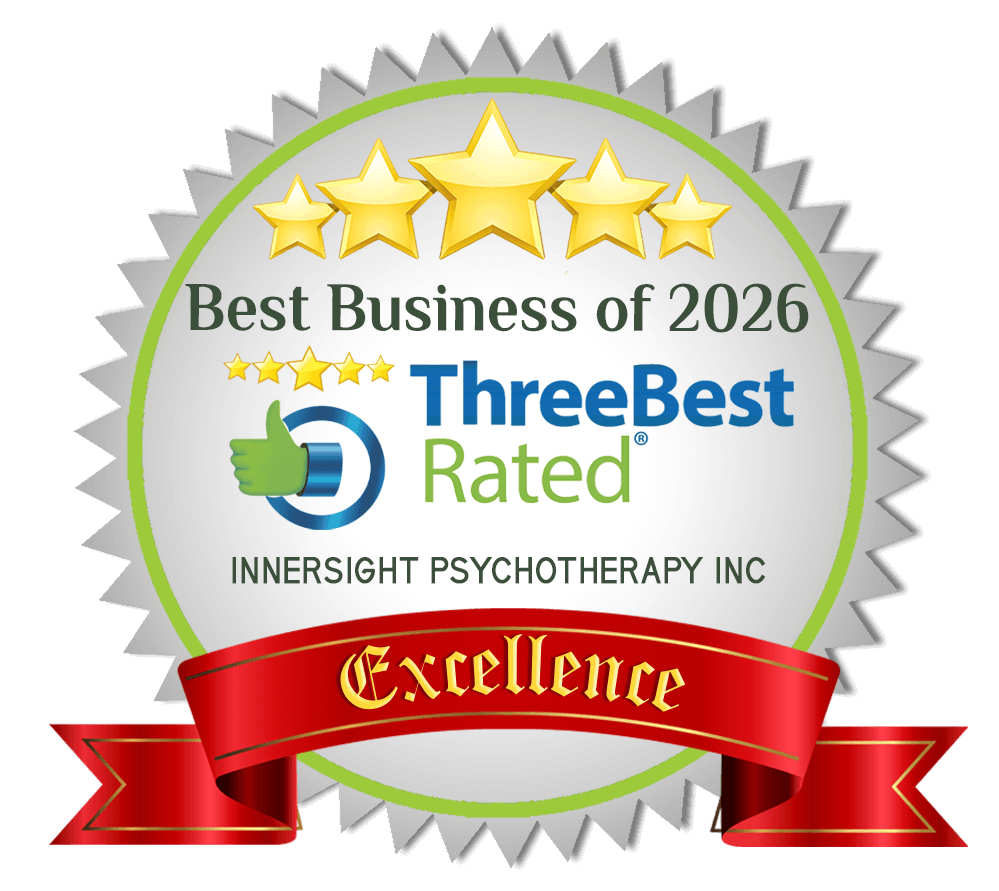 Three Best Rated, Best Business of 2026 badge for InnerSight Psychotherapy Inc
