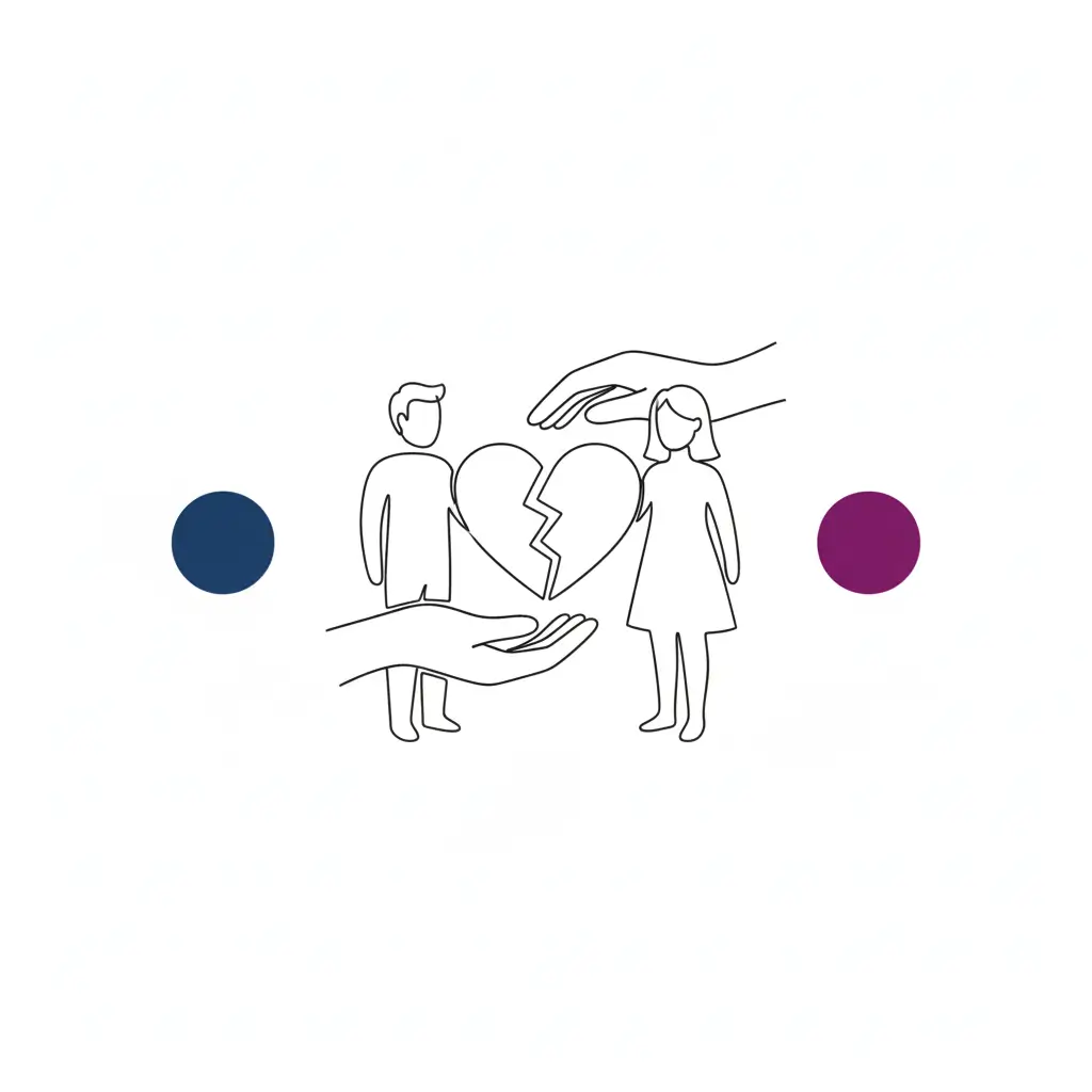 Line illustration representing repairing a relationship