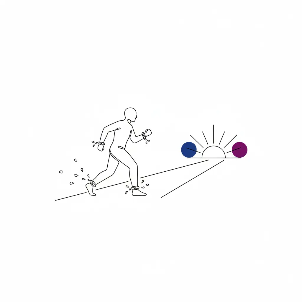 Line illustration representing recovery from substance use