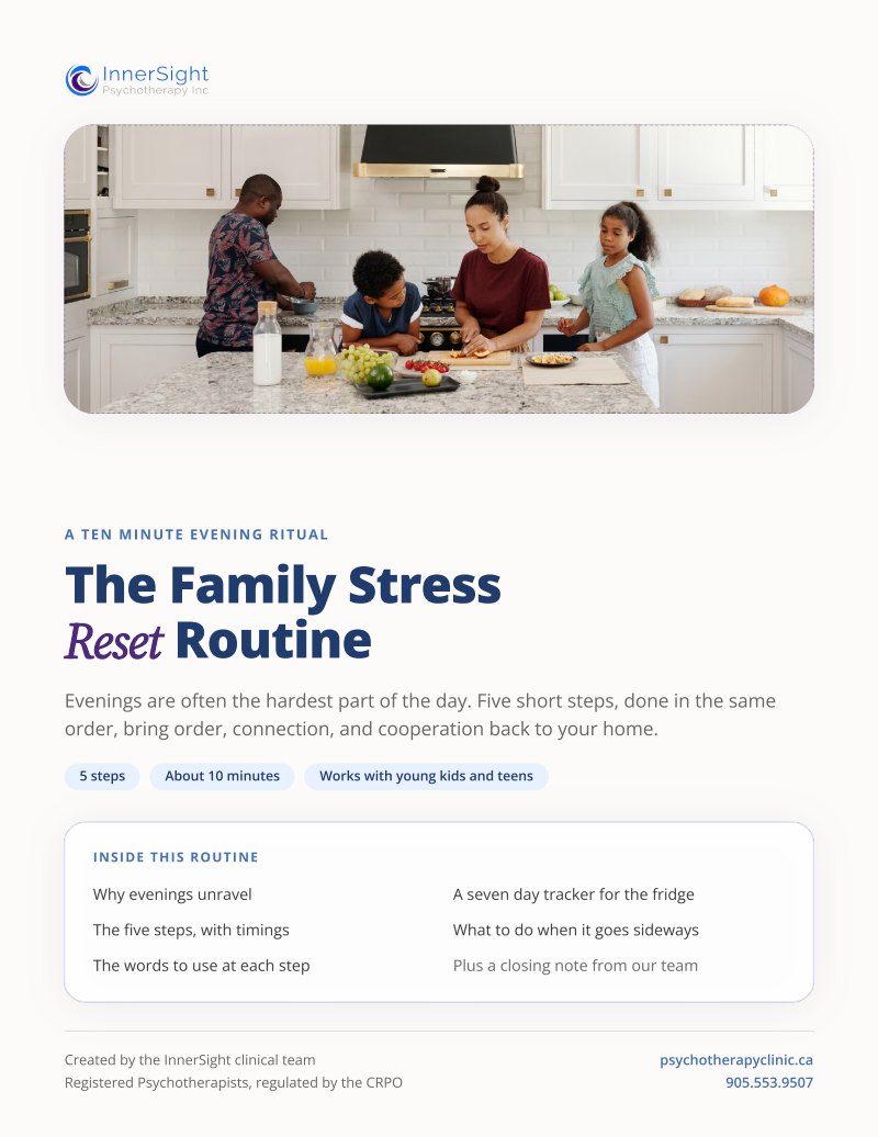 First page of The Family Stress Reset Routine