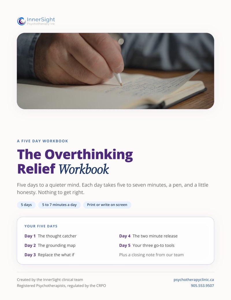 First page of The Overthinking Relief Workbook